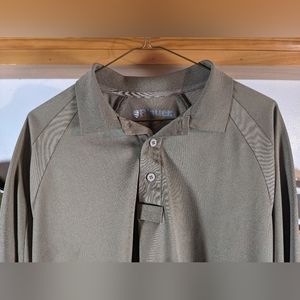 Blauer Silver Brown Uniform Long Sleeve Quarter Button Large L